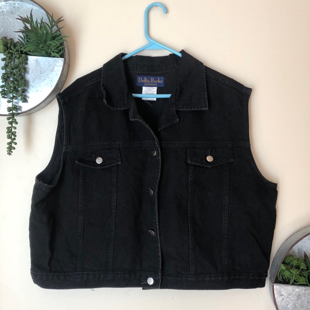 “Delta Burke Jeanswear” Black Denim Vest